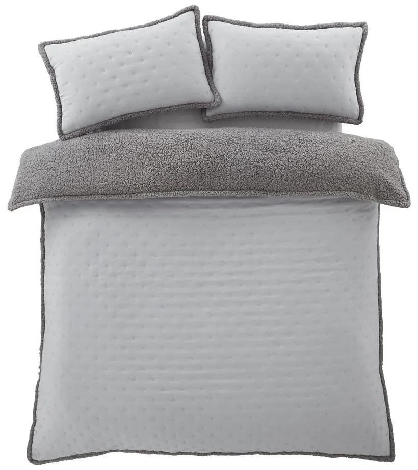 Sivé obliečky na jednolôžko s baránkom 135x200 cm Cosy Nori – Catherine Lansfield