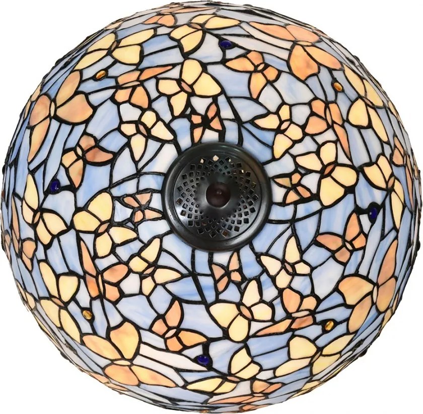 Modrá stolná lampa Tiffany Butterflies - Ø 40*60 cm E27/max 2x60W