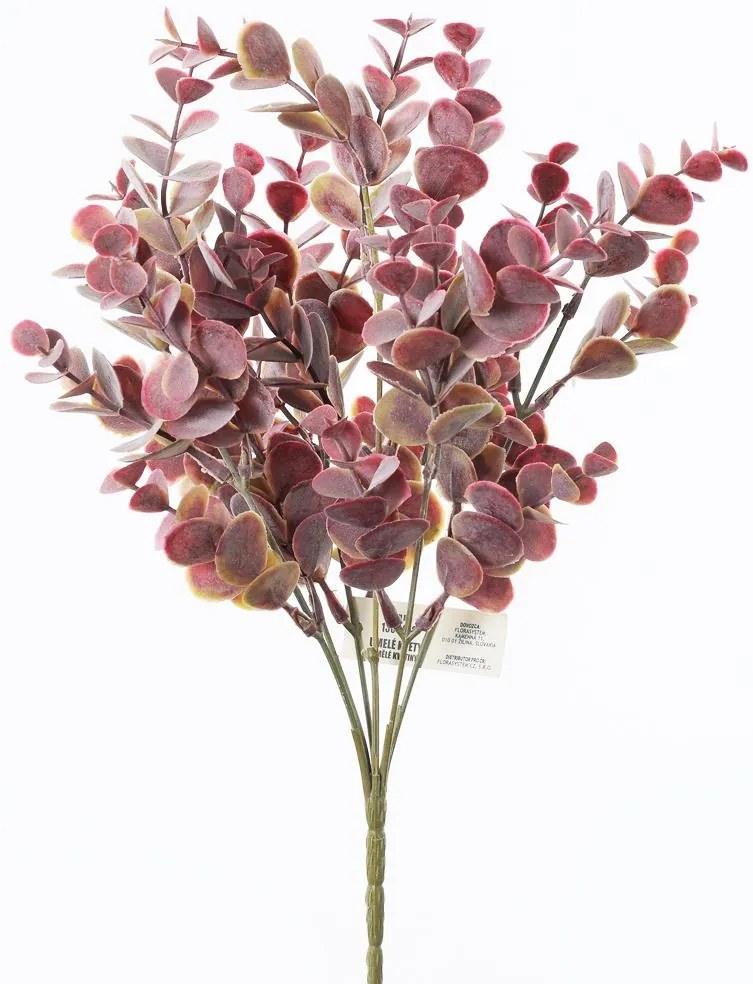 ZELEŇ EUCALYPTUS Fialovo rúžový jemne bielený 35cm