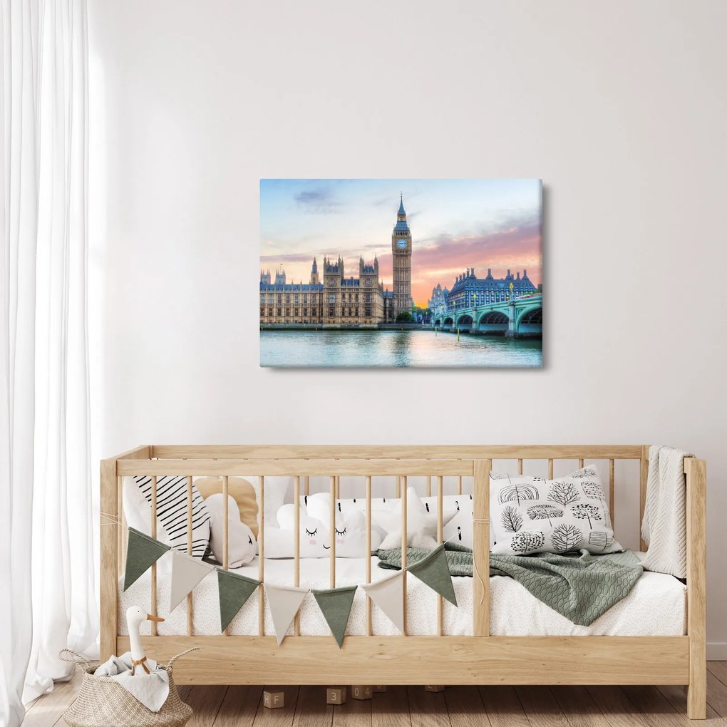 Obraz - Londýn v pastelových farbách (90x60 cm)