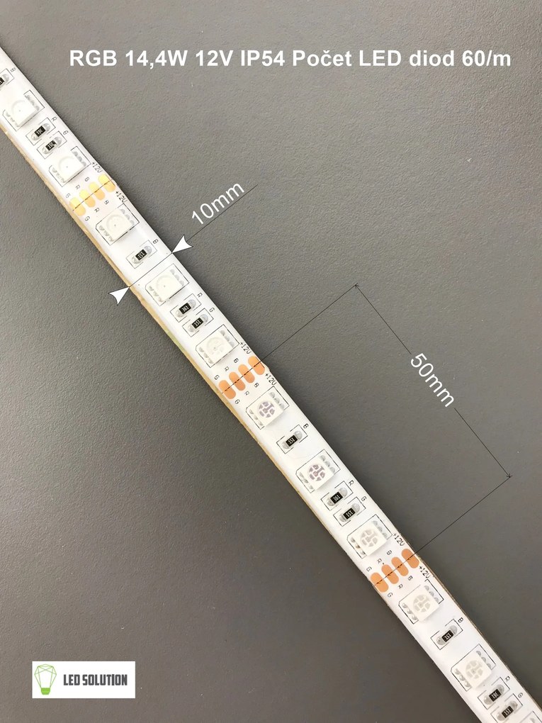 LED Solution RGB LED pásik 14,4W/m 12V s krytím IP54 08211