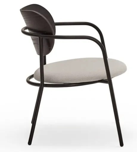 Čierno-sivé kreslo v dekore jaseňa Eclipse - Teulat