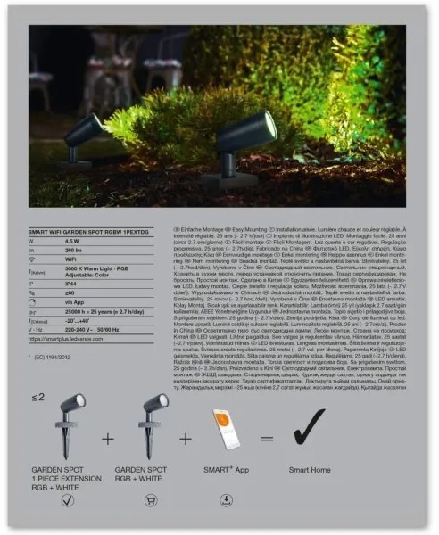 Ledvance - LED RGBW Vonkajšia lampa SMART+ SPOT LED/4,5W/230V IP65 Wi-Fi