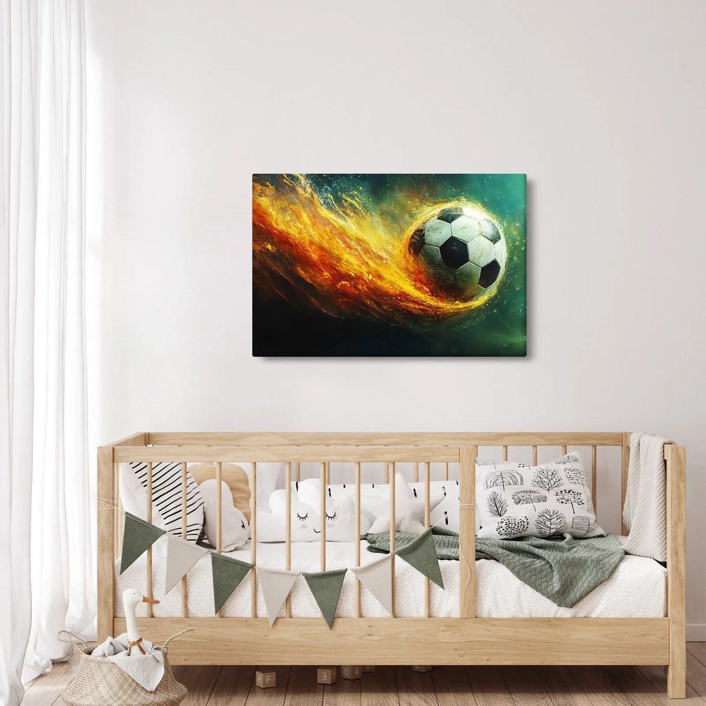 Obraz - Futbalová lopta v lete (90x60 cm)