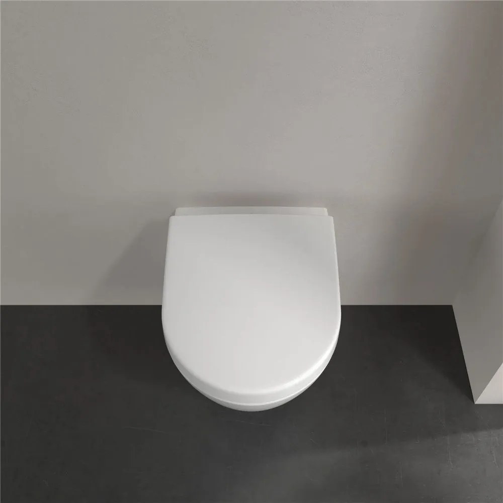 VILLEROY &amp; BOCH Subway 2.0 Compact závesné WC s hlbokým splachovaním bez vnútorného okraja, 355 x 480 mm, biela alpská, s povrchom CeramicPlus, 5606R0R1