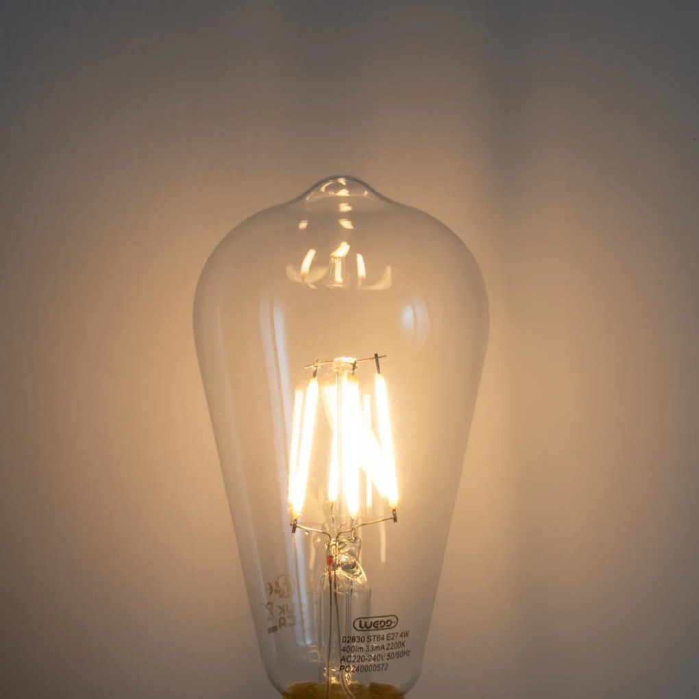 Sada 5 LED žiaroviek E27 ST64 so senzorom súmraku 4W 400 lm 2200K