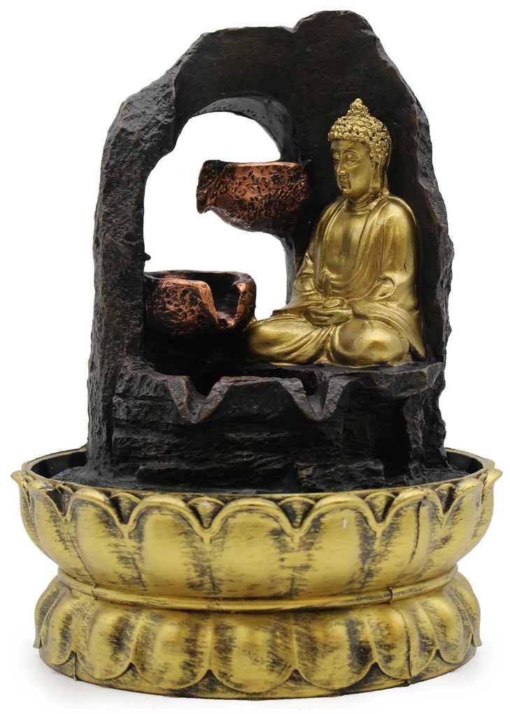 Stolová Fontánka - Zlatý Meditujúci Budha - 30 cm