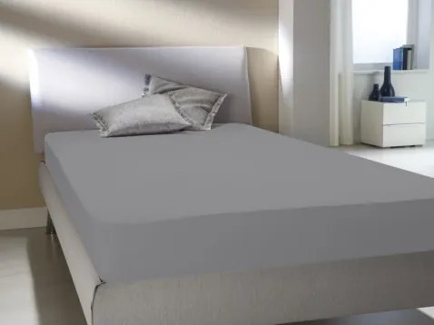 Prestieradlo Flanel 180x200x30 cm, strieborné%