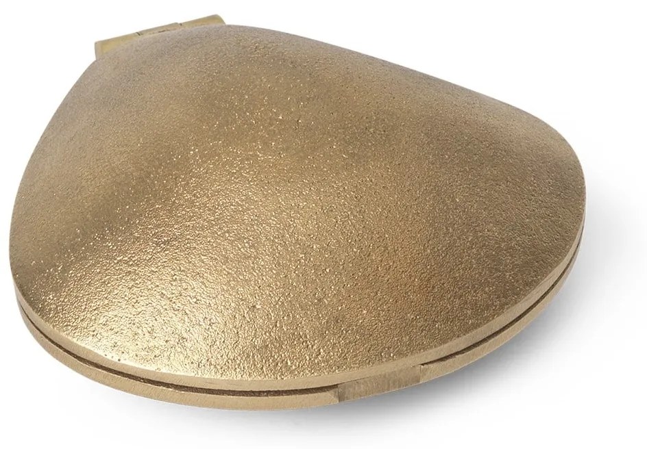 Ferm Living Mosadzný svietnik na čajovú sviečku Clam