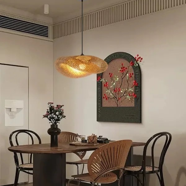 Immax 08269L - Luster na lanku HILO 1xE27/40W/230V pr. 60 cm bambus