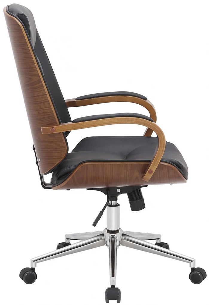 Design-Shop Kancelárska stolička Yankton - Orech / Čierna