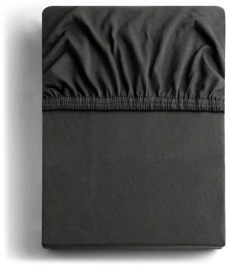 Tmavosivá napínacia plachta jersey 200x200 cm Amber – Restilo