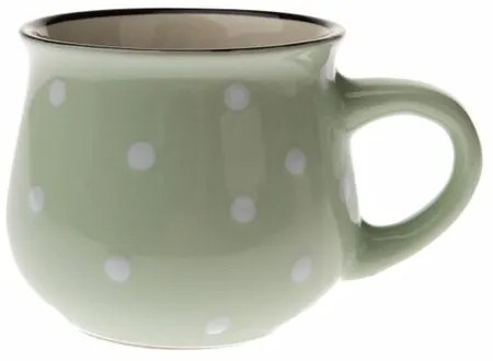 Keramický hrnček s bodkami 230 ml, zelená