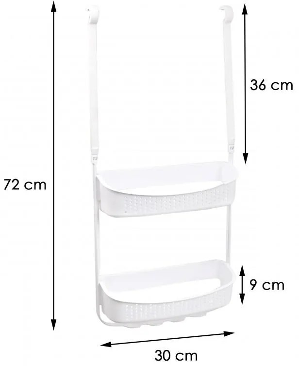 Erga Wiki, kúpeľňový kôš, závesný organizér 30x72 cm s prísavkami, biela, ERG-YKA-CH.WIKI-WHT