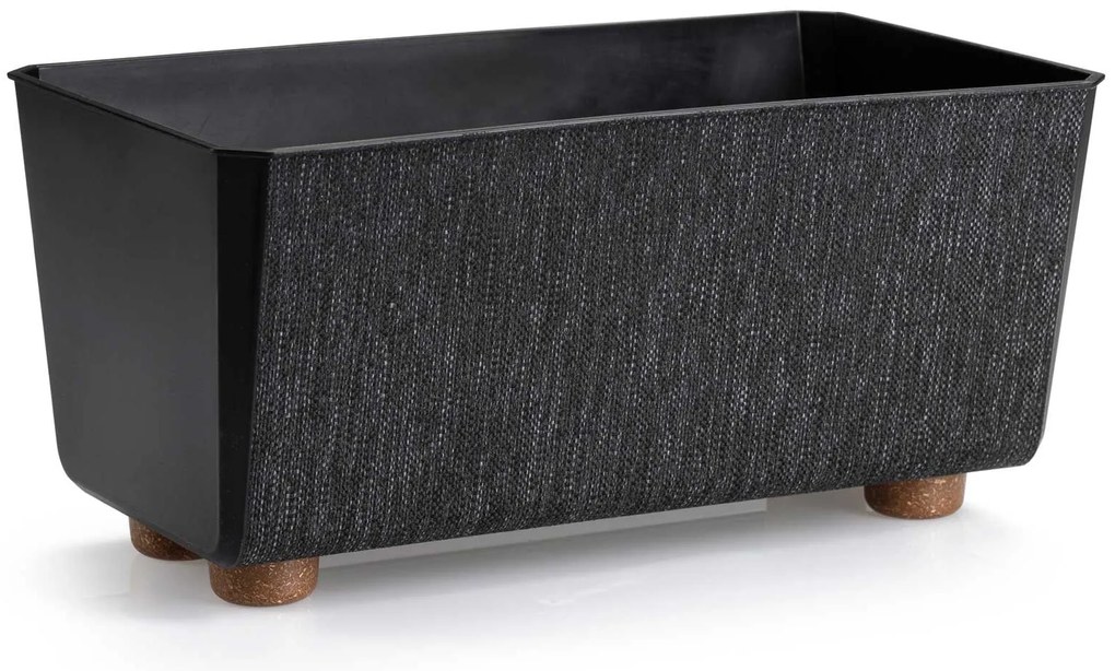 PLASTOVÝ KVETINÁČ SALVIA TX 28,5X17 CM ČIERNA