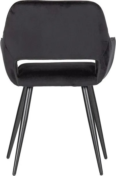 Čierne čalúnené jedálenské kreslá v súprave s podrúčkami 2 ks Jelle – WOOOD