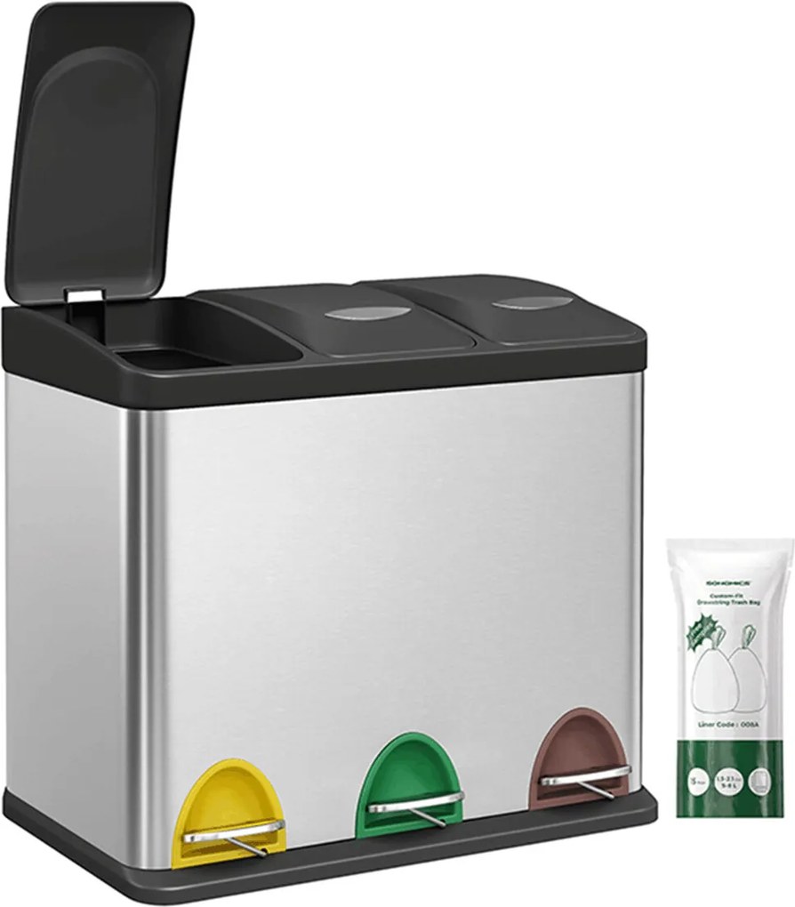 Kôš na triedený odpad AUK-E1124 Farba: Strieborná