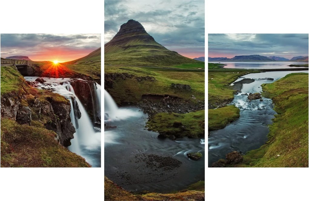 Obraz - Kirkjufell pri západe slnka (90x60 cm)