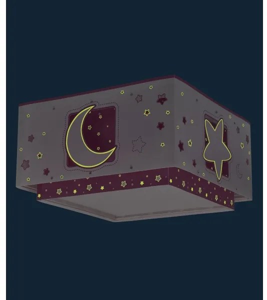 Dalber 63236S - Detské stropné svietidlo MOONLIGHT 2xE27/60W/230V ružová