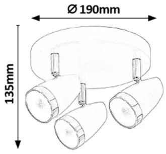 Rabalux 6514 - LED Bodové svietidlo KAREN 3xLED/4W/230V