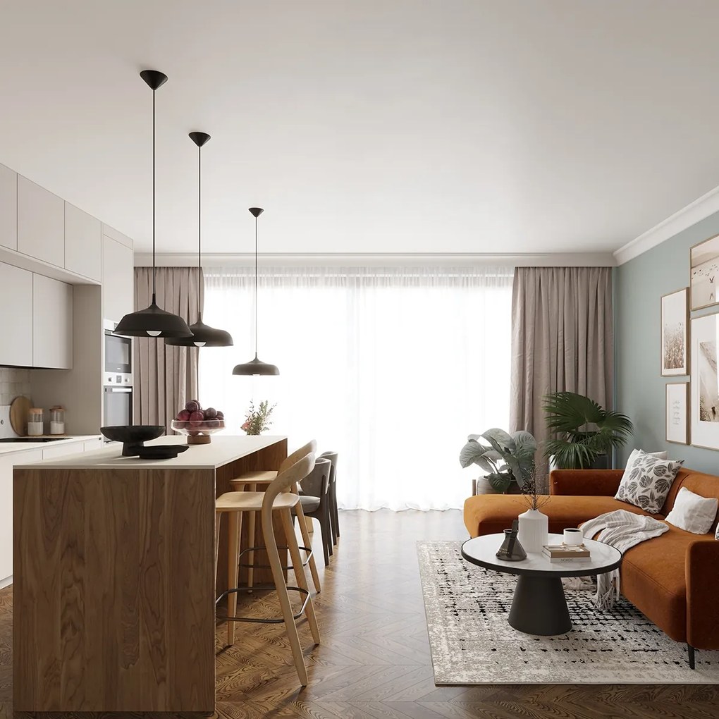 Závesné svietidlo Frika, 1x čierne kovové tienidlo