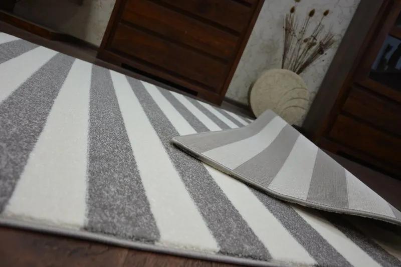 Kusový koberec SKETCH WILLIAM sivý/biely - pruhovaný
