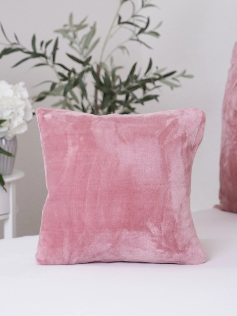 Obliečka na vankúš mikroplyš 40 × 40 cm - ružová