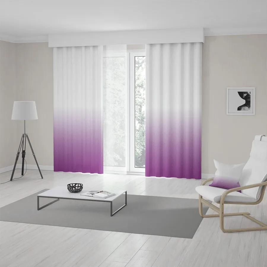 Bielo fialový záves šitý na mieru s trendy vysokým ombré designom  šírka 120 x dĺžka 170 cm