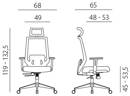 Kancelárska ergonomická stolička EDGE NET —  sieť / látka, čierna, nosnosť 150 kg