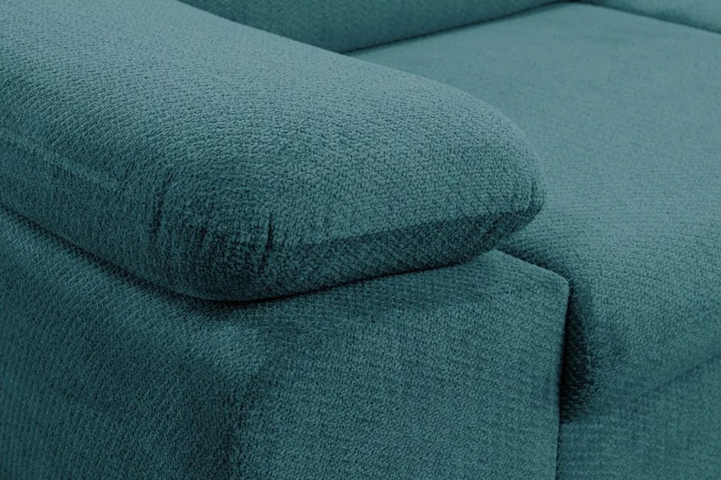 Rohová sedačka Aldon, petrolejová štruktúrovaná látka, pravý roh