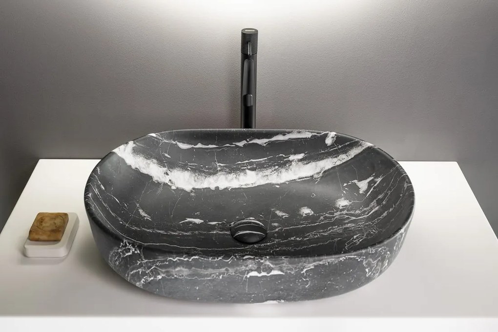 Sapho Sapho, CALEO keramické umývadlo na dosku, 60x42cm, carnico marmor, CA590CM