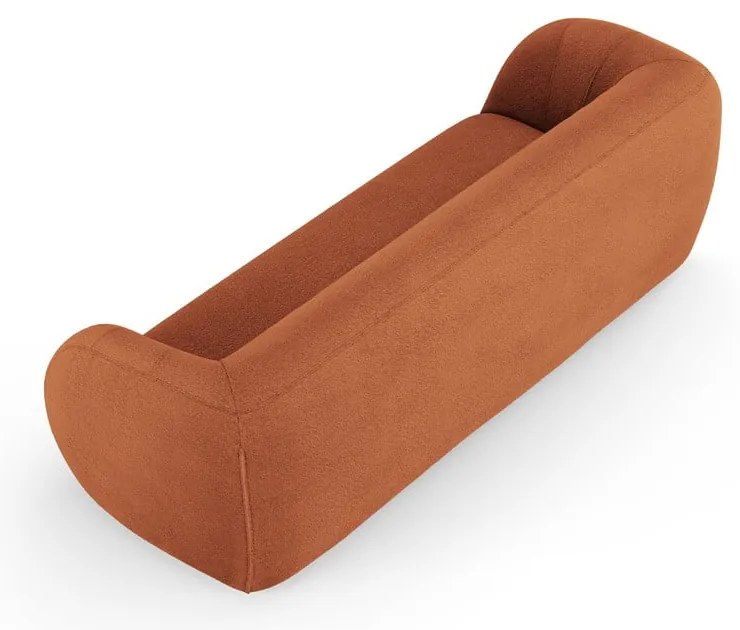 Oranžová pohovka z textílie buklé 230 cm Essen – Cosmopolitan Design