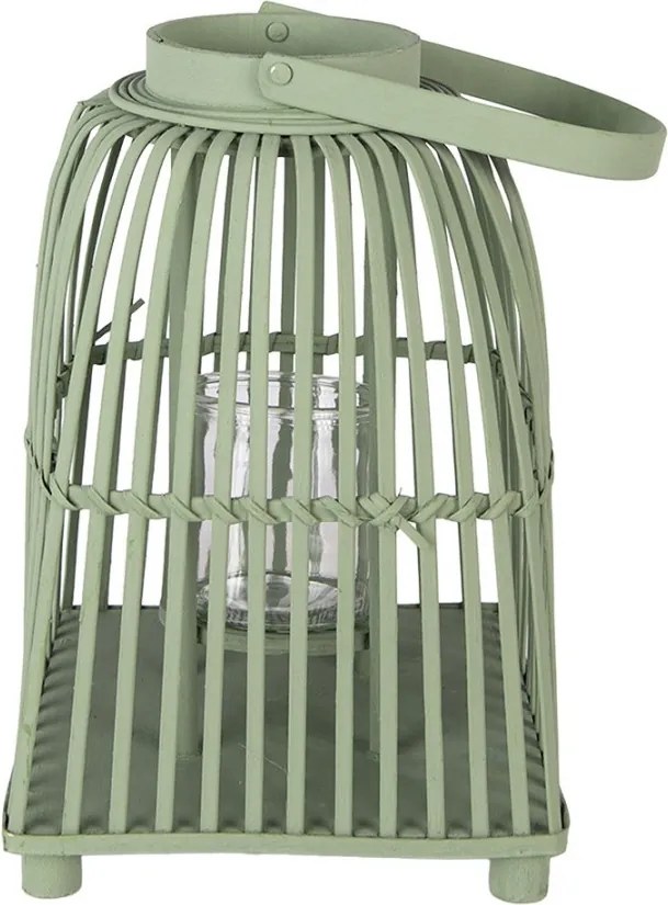 Zelený ratanový lampáš Simmy L - 24*24*36 cm