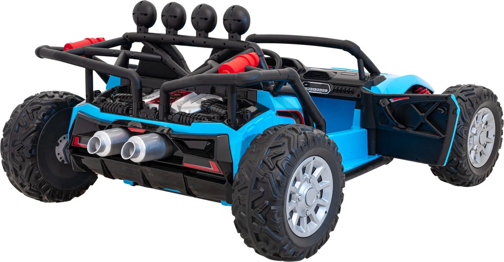 Ramiz Detská pretekárska bugina na batérie 5 Modrá + motory 2x200W + diaľkové ovládanie + zvuková LED dióda + pomalý štart