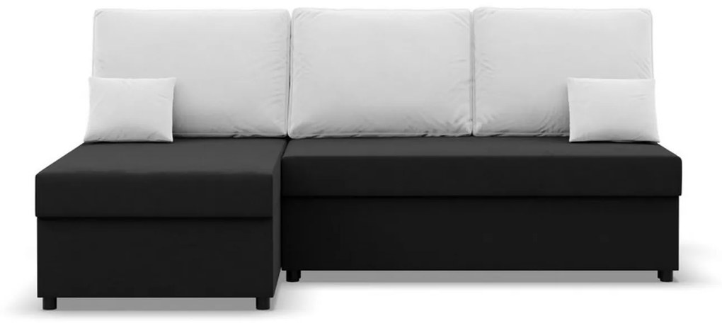 Rohová rozkladacia sedacia súprava DELI Čierna/biela