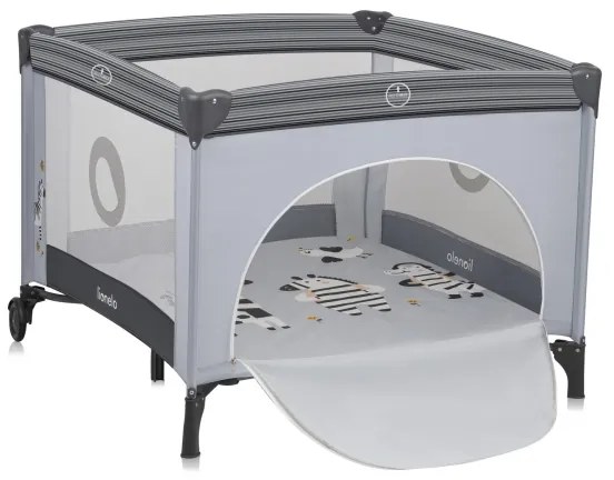 Lionelo - Hracia ohrádka BONNIE Grey Stone