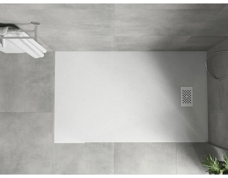 Mexen Hugo, obdĺžniková sprchová vanička SMC 160 x 80 cm, biela, biela krytka, 42108016-W