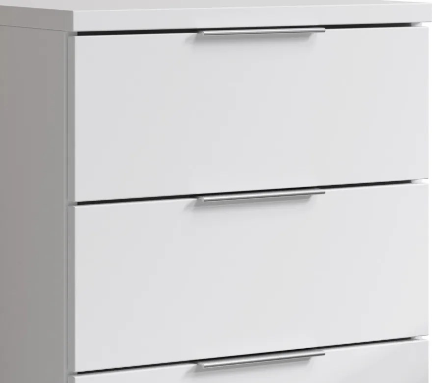 Nočný stolík/skrinka so 4 zásuvkami Smilla, výška 79 cm, biely