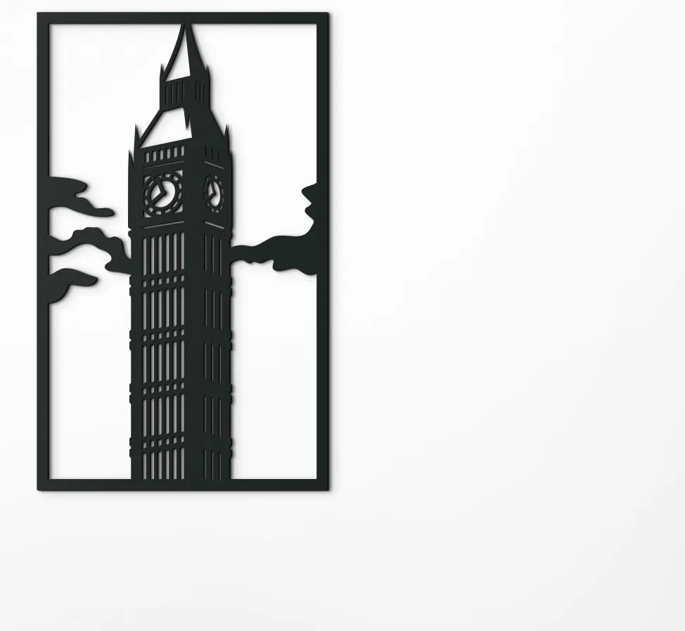 drevko Obraz Big Ben Rozmer obrazu: 65 x 39,5 cm, Farba dekorácie: Čierna