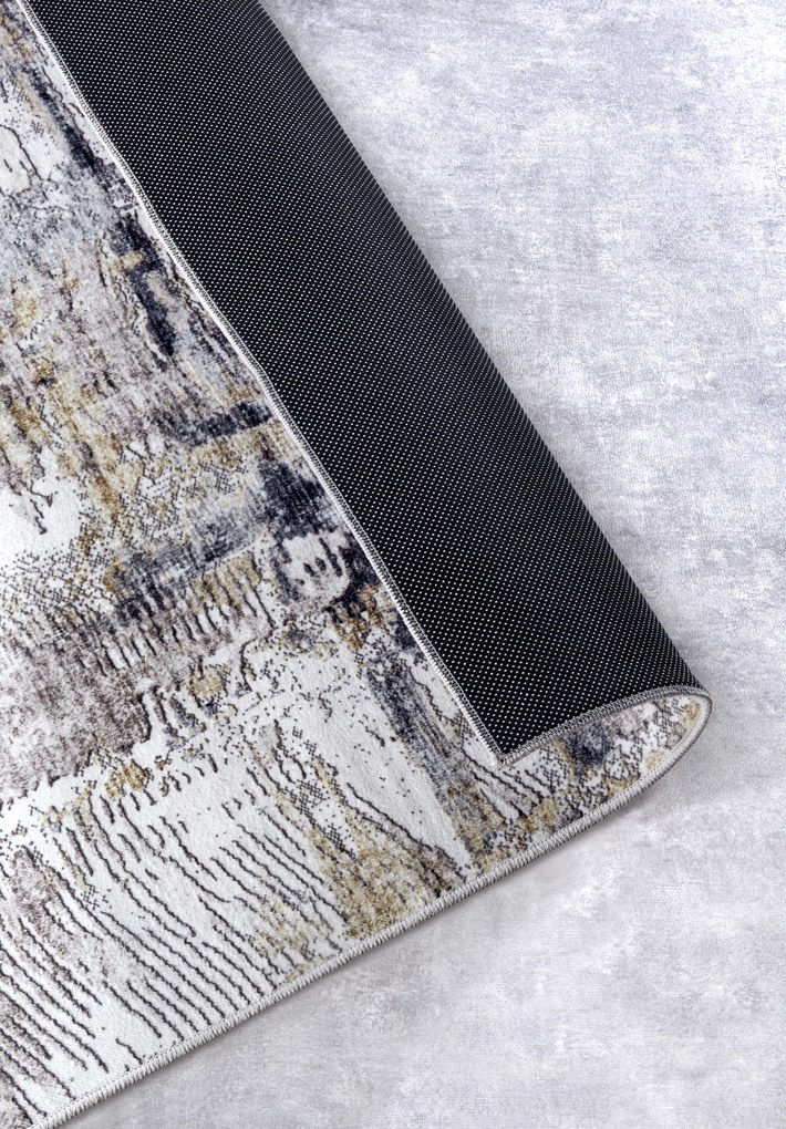 ELLE Decoration, Kusový koberec Imagination New 106037 Anthracite/Gold z kolekcie Elle, 160x230, šedá, obývacia izba