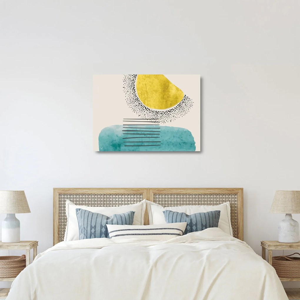 Sklenený obraz - Abstraktná maľba pláže N⁰2 (70x50 cm)