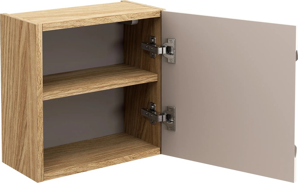 Comad Kúpeľňová skrinka závesná horná Qubik Luxor Beige 35 béžová/dub olejovaný