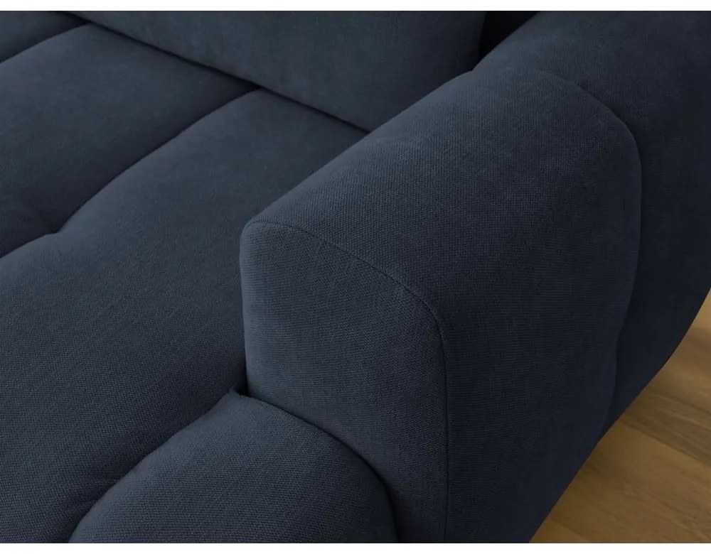 Tmavomodrá rozkladacia/s úložným priestorom rohová pohovka (ľavý roh/s leňoškou) Fuji – Bobochic Paris