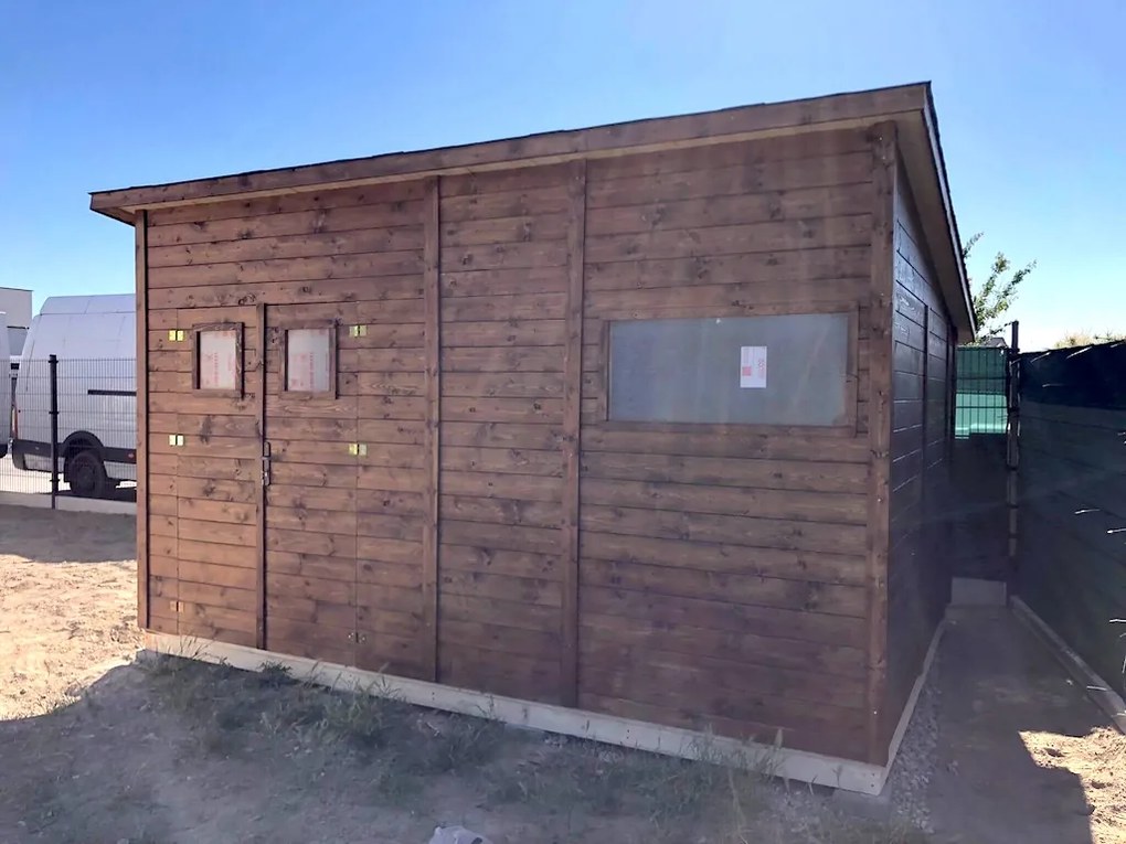 domceknazahradu.sk - Drevený domček KOSATEC - Premium, farba natur, (2,7 × 3,95 m), R_KOSA2