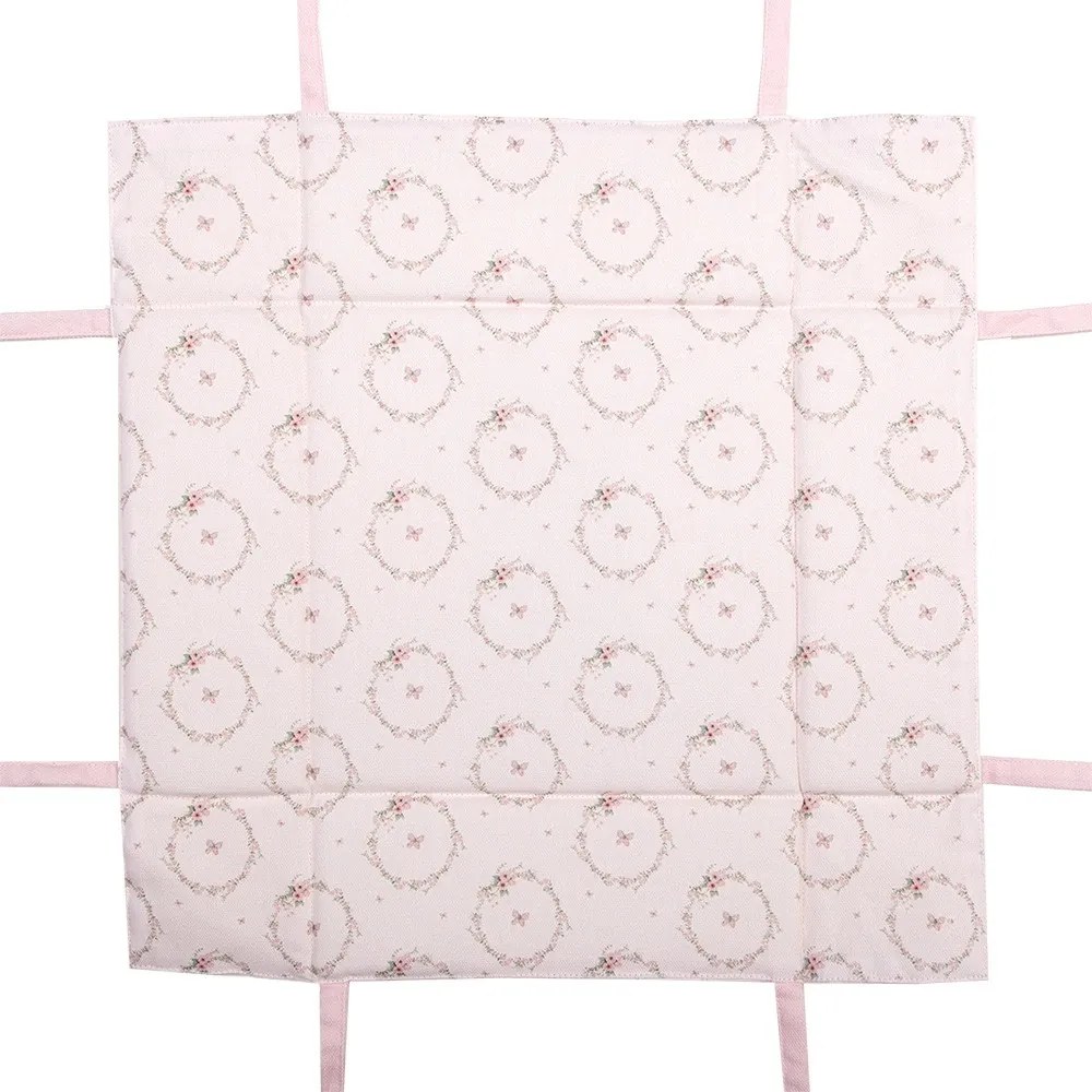 Ružový bavlnený košík na pečivo so zajačikom Floral Easter Bunny - 35*35*8 cm