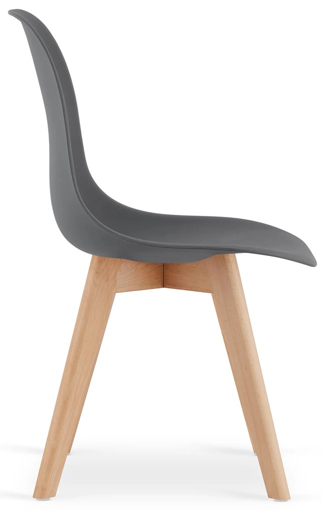 Tmavosivá stolička KITO s bukovými nohami