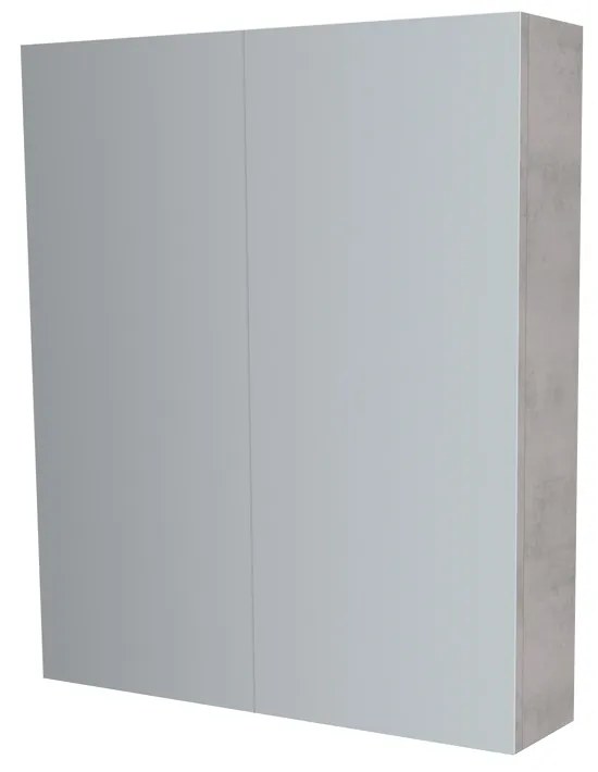 Mereo, Mereo Kúpeľňová zrkadlová skrinka 60 cm, galerka, 2 x dvierka, Multidecor, Chromix strieborný, MER-CN798G62ACST