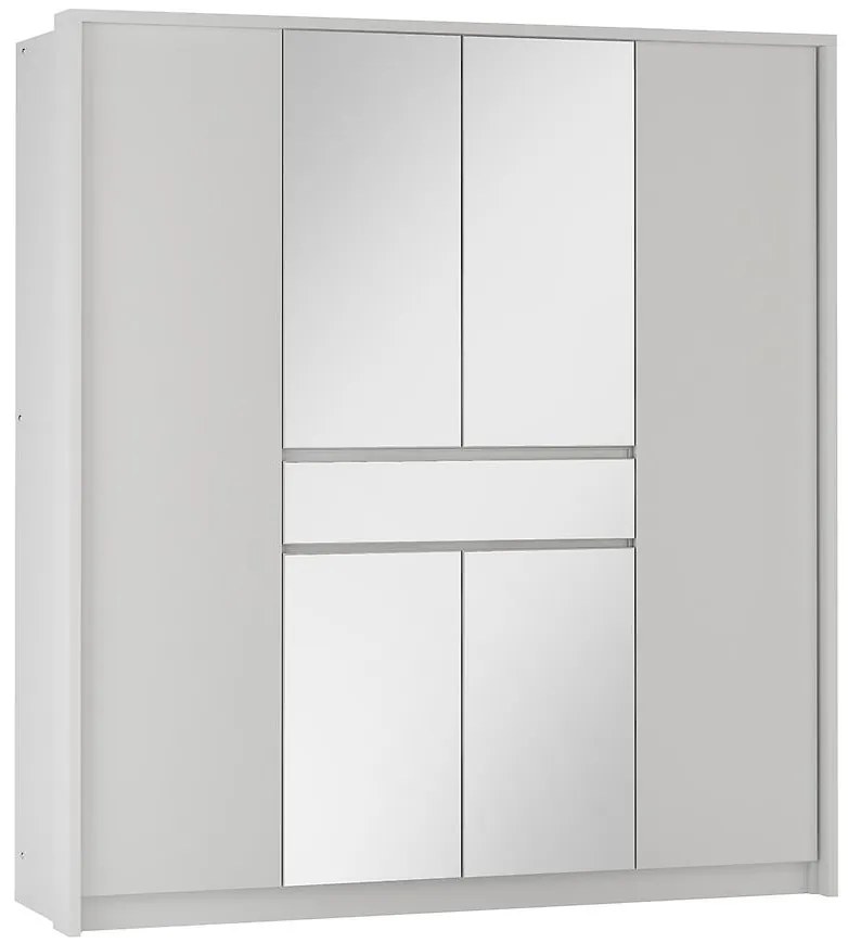 Skriňa Split 200 biely/zrkadlo