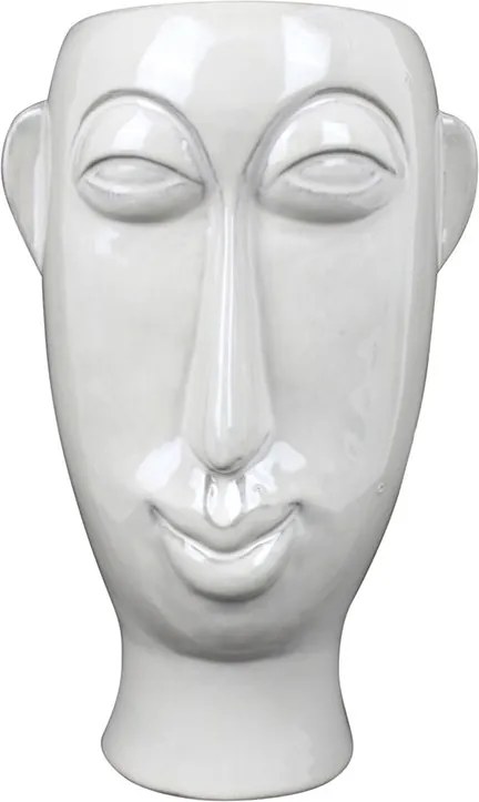 Sada 3 ks Biely kvetináč Mask Long 17,2 × 16,2 × 27,2 cm