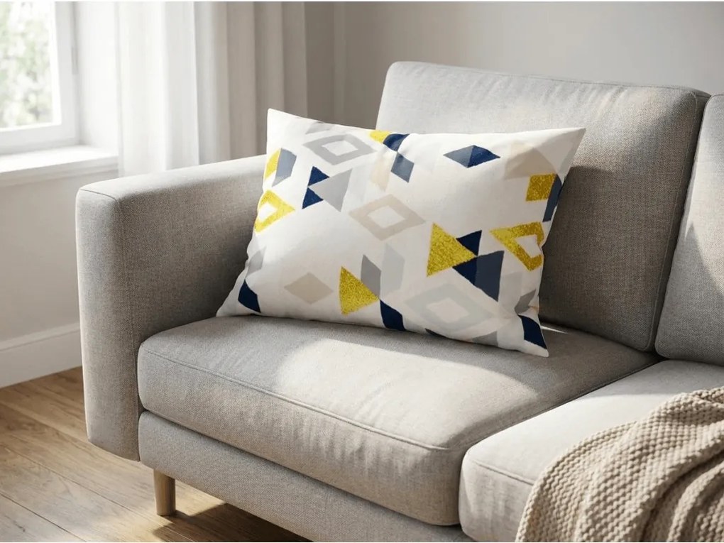 Sada 2 ks dekoračných obliečok na vankúš z mikrovlákna GEOMETRICA 50x70 cm, farebná